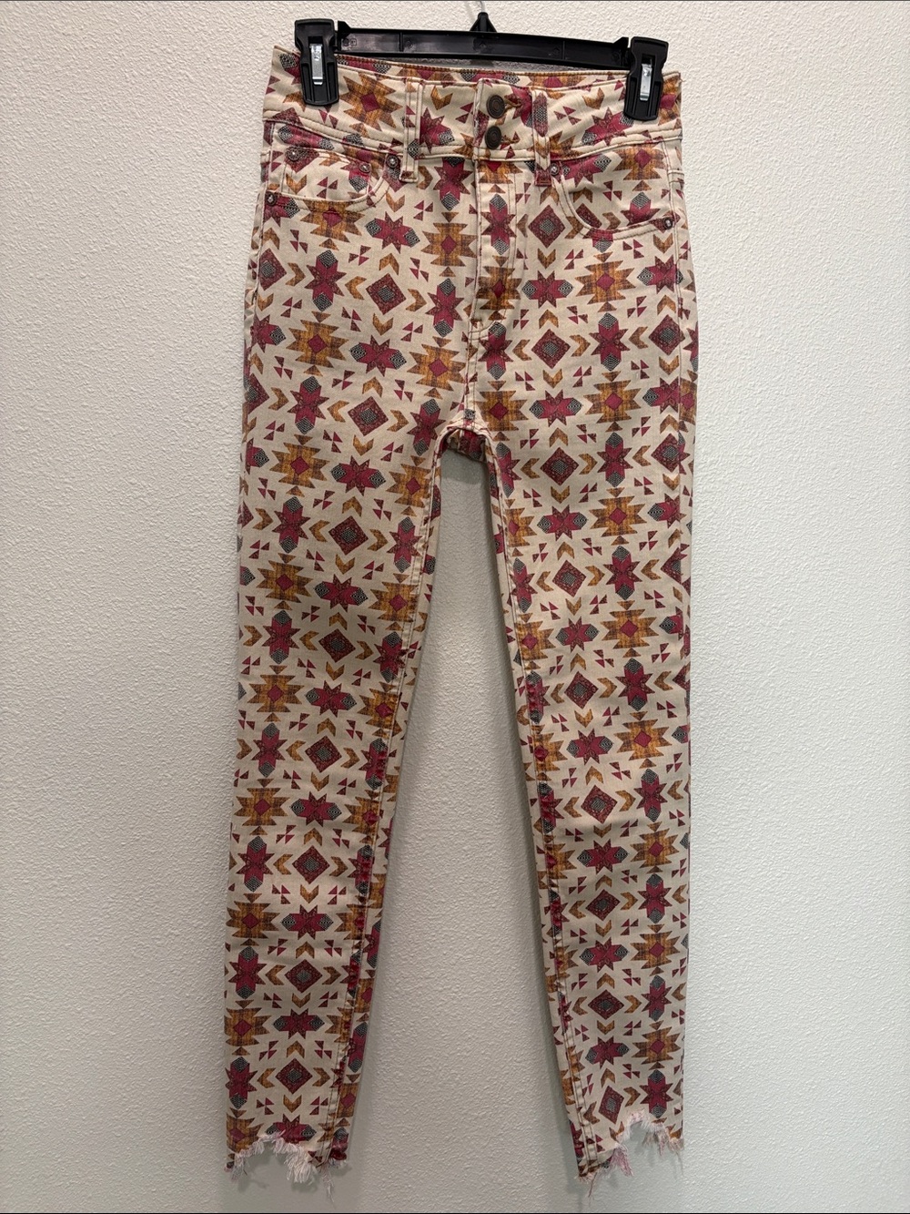 Free People The Wild Child Printed Skinny Jeans size 26